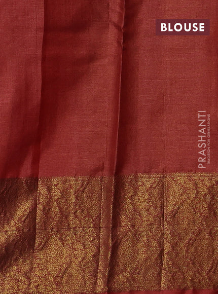 Coffee Brown & Rust Banarasi Tussar Silk Saree