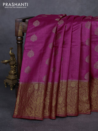 Pink & Rust Banarasi Tussar Silk Saree