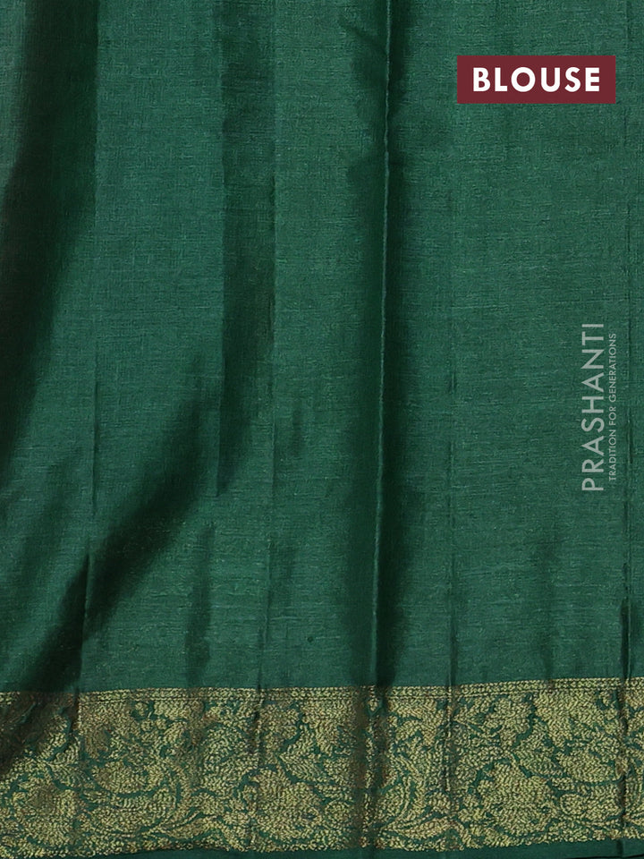 Maroon & Green Banarasi Tussar Silk Saree
