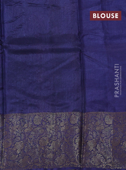 Mehendi Green & Navy Blue Banarasi Tussar Silk Saree