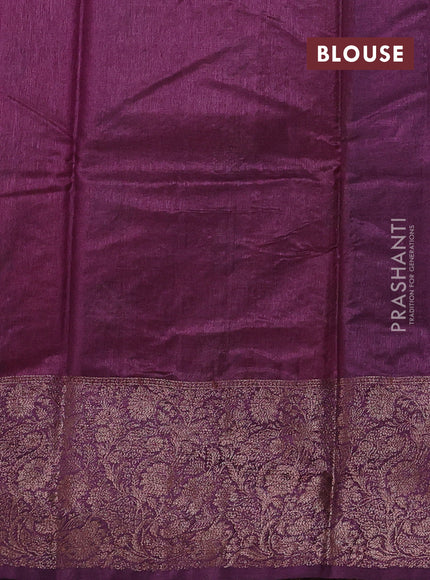 Rust & Wine  Banarasi Tussar Silk Saree