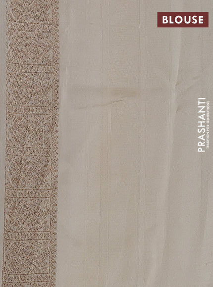 Beige Banarasi Semi Raw Silk Saree