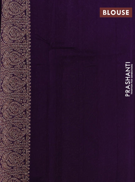 Violet Banarasi Semi Raw Silk Saree