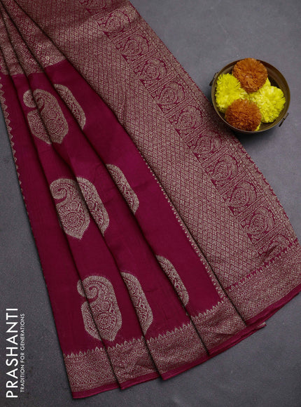 Pink Banarasi Semi Raw Silk Saree