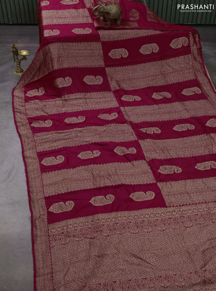 Pink Banarasi Semi Raw Silk Saree