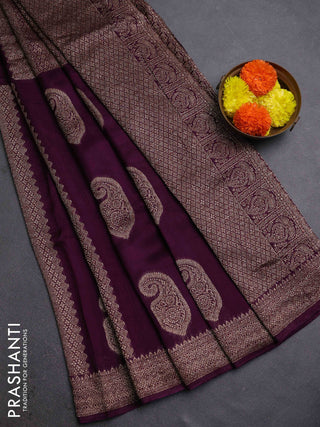 Purple Banarasi Semi Raw Silk Saree