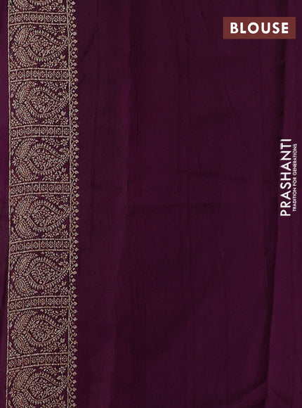 Purple Banarasi Semi Raw Silk Saree