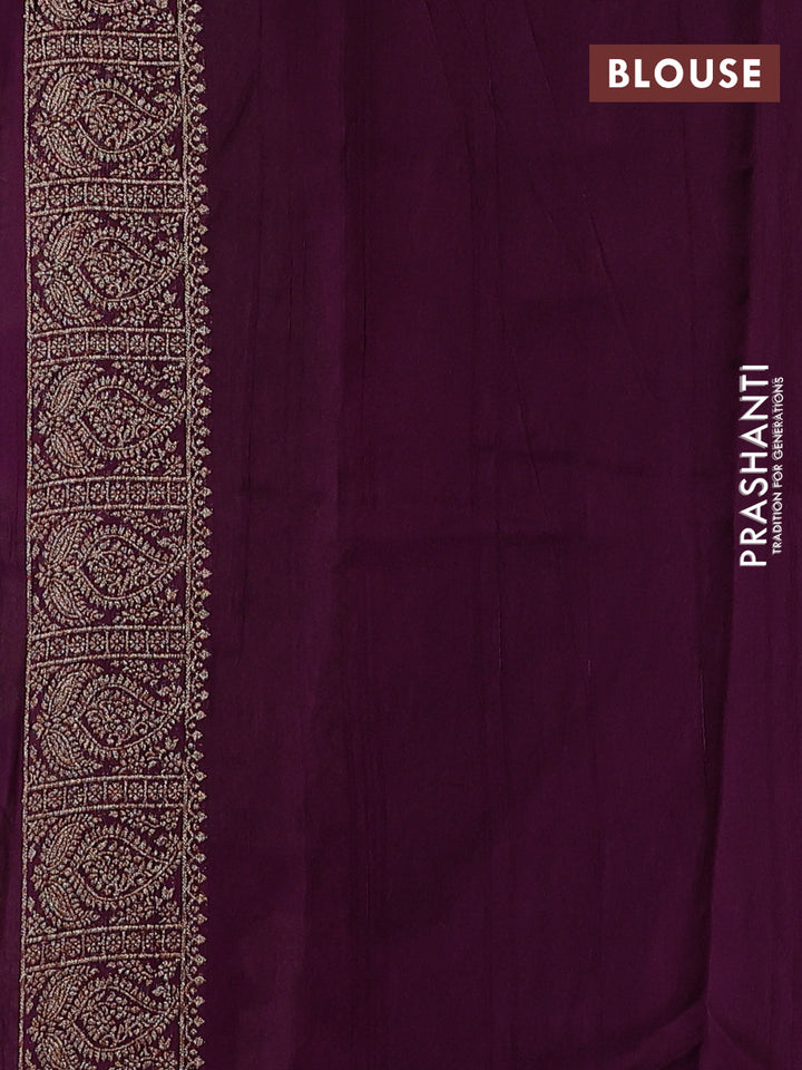 Purple Banarasi Semi Raw Silk Saree