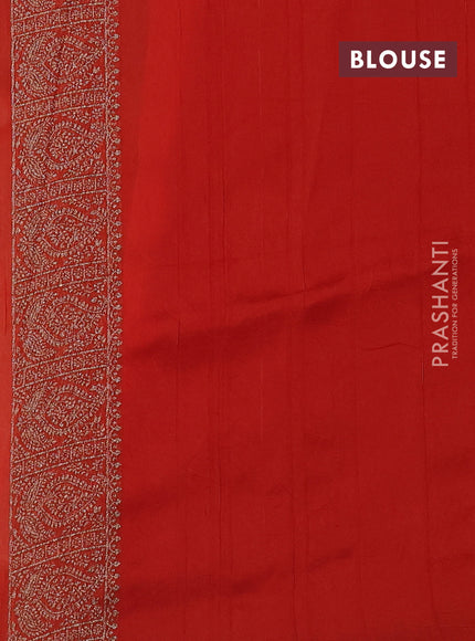 Orange Banarasi Semi Raw Silk Saree