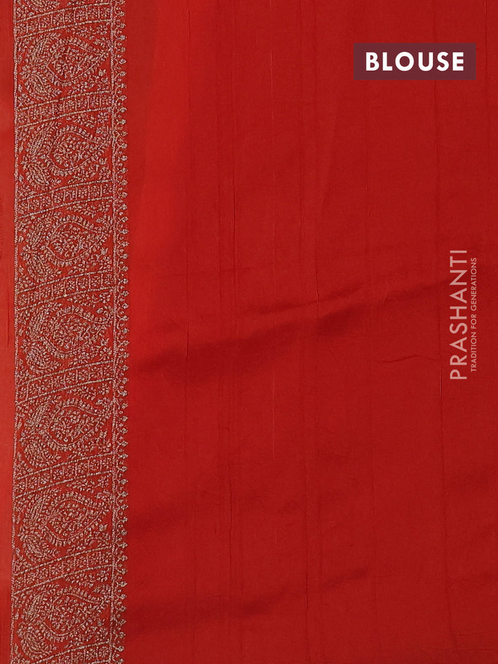 Orange Banarasi Semi Raw Silk Saree