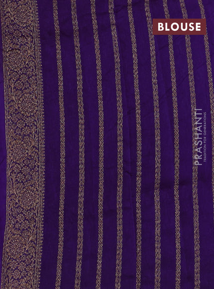 Purple Banarasi Semi Raw Silk Saree