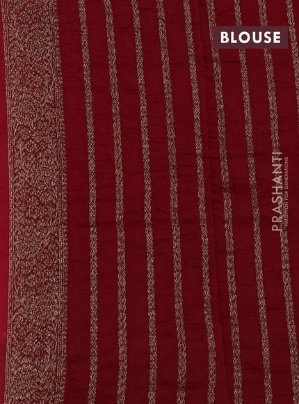 Red Banarasi Semi Raw Silk Saree