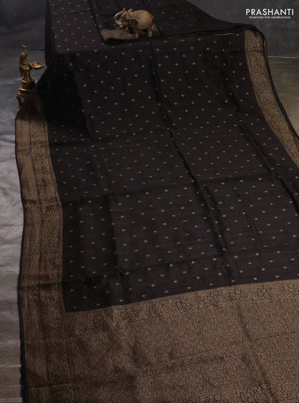 Coffee Brown Banarasi Semi Raw Silk Saree