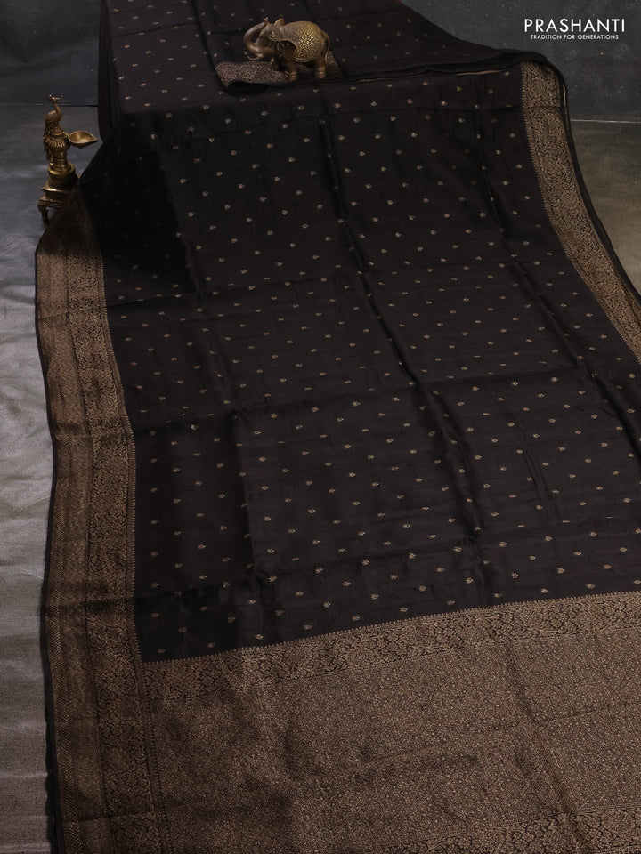 Coffee Brown Banarasi Semi Raw Silk Saree