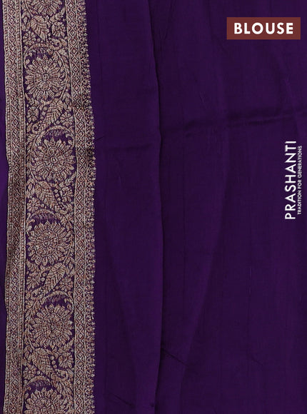 Violet Banarasi Semi Raw Silk Saree