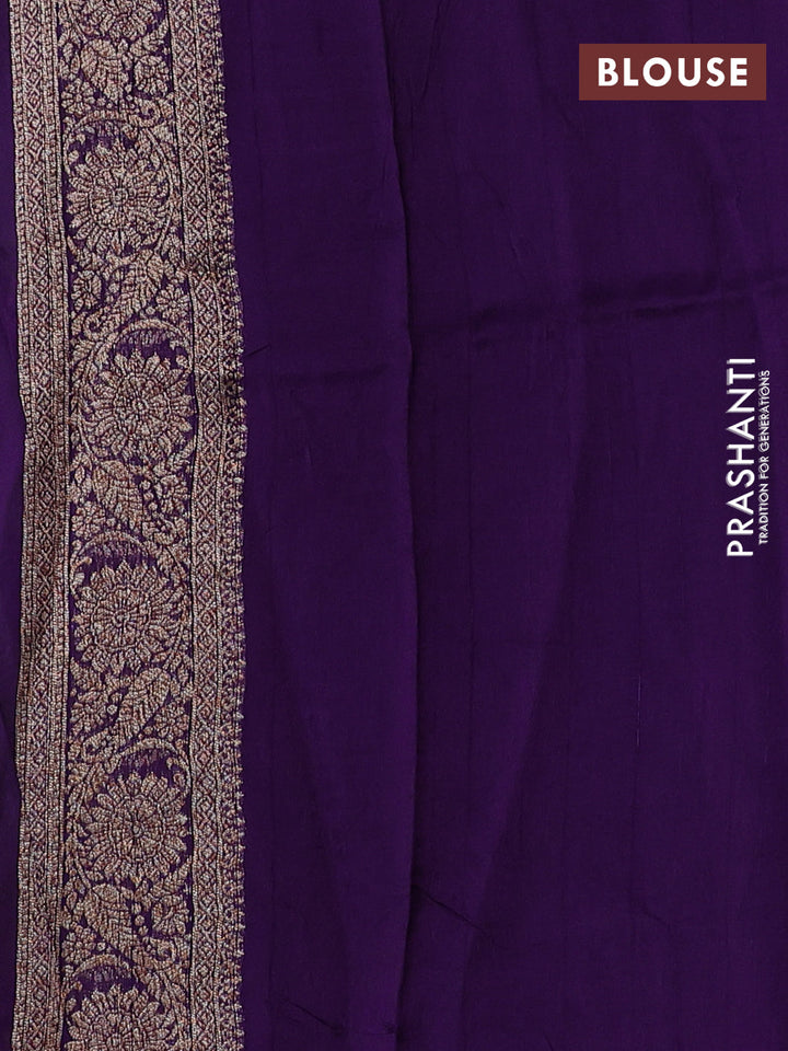Violet Banarasi Semi Raw Silk Saree