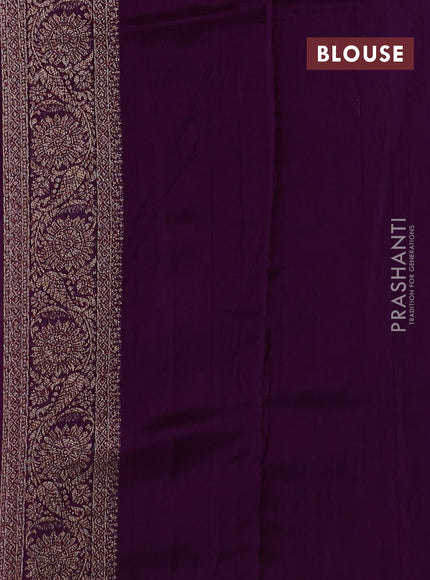 Purple Banarasi Semi Raw Silk Saree