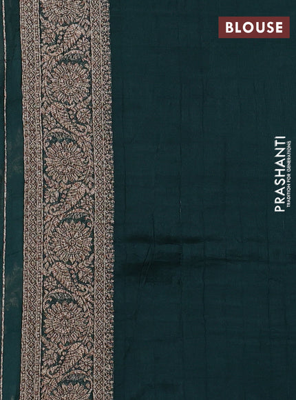 Bottle Green Banarasi Semi Raw Silk Saree