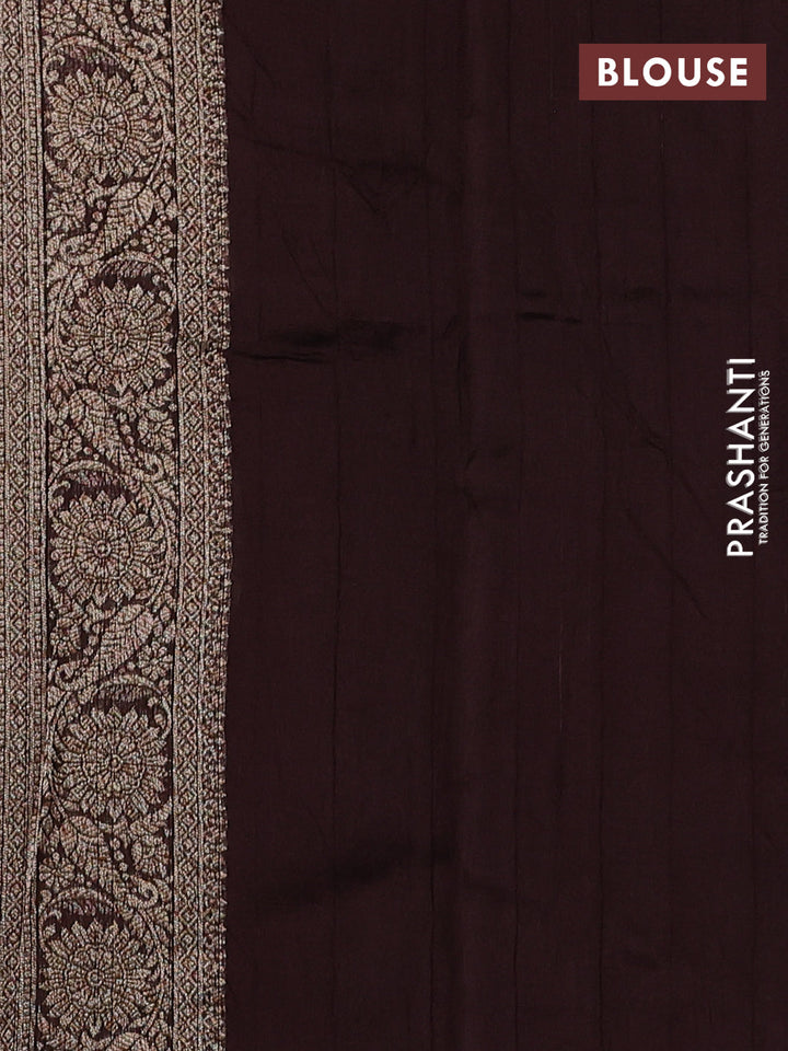 Coffee Brown Banarasi Semi Raw Silk Saree