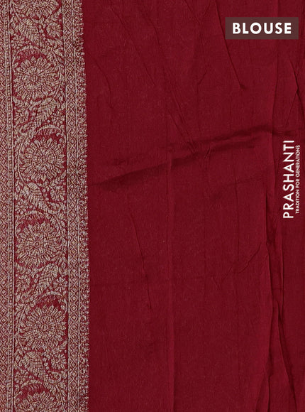 Red Banarasi Semi Raw Silk Saree