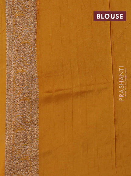 Mustard Yellow Banarasi Semi Raw Silk Saree