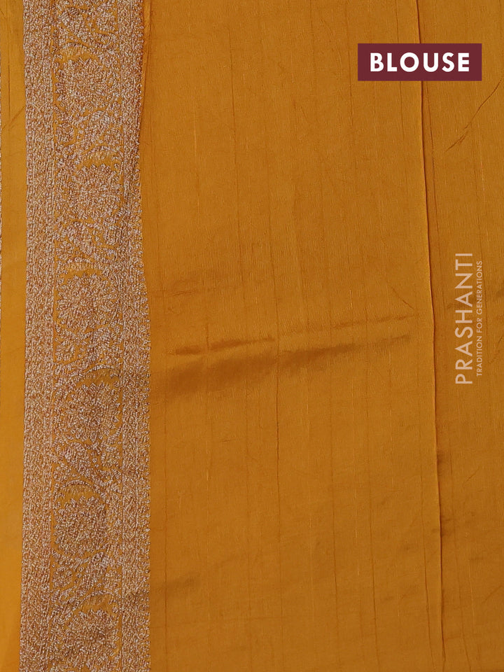 Mustard Yellow Banarasi Semi Raw Silk Saree
