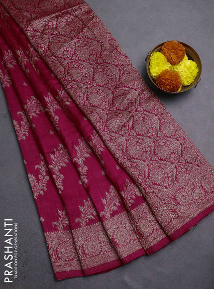 Pink Banarasi Semi Raw Silk Saree