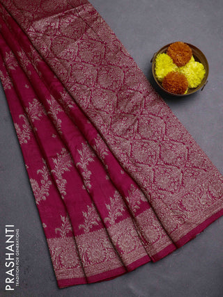 Pink Banarasi Semi Raw Silk Saree