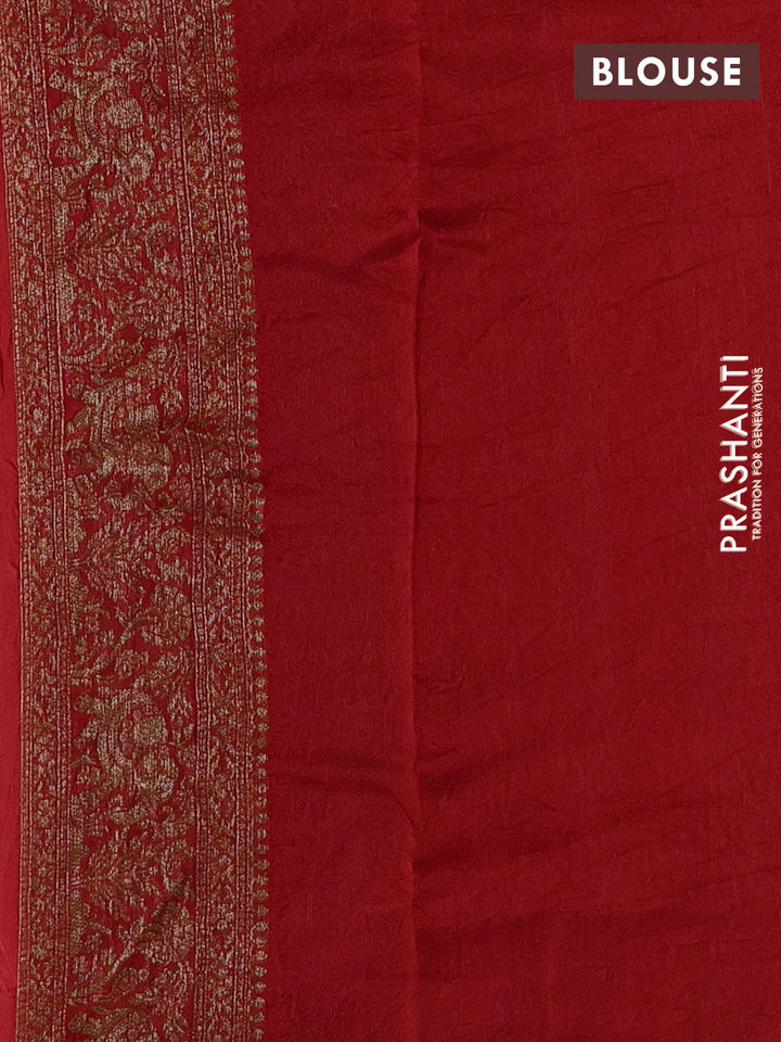 Red Banarasi Semi Raw Silk Saree