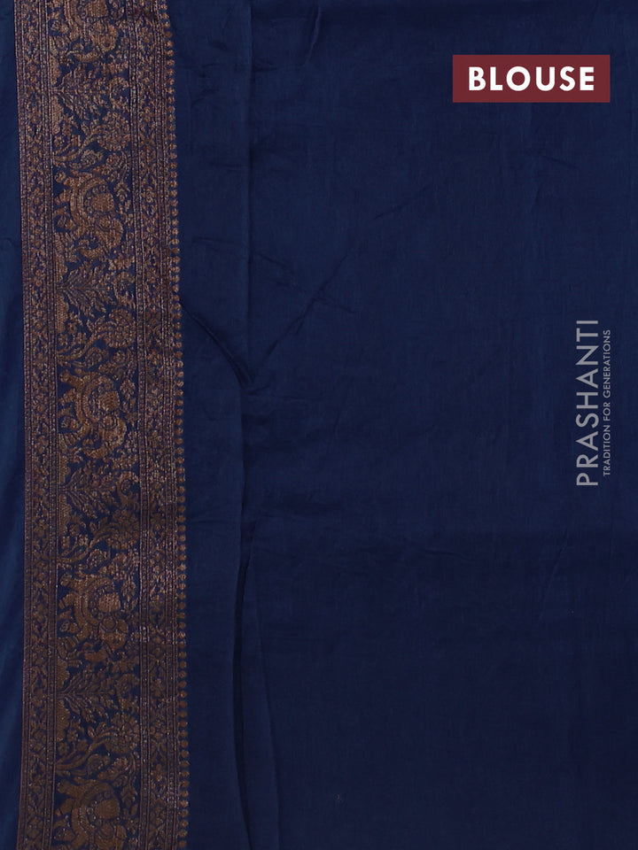 Blue Banarasi Semi Raw Silk Saree
