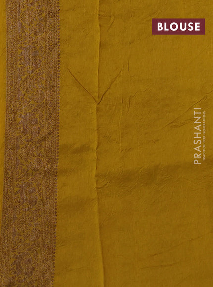Mustard Yellow Banarasi Semi Raw Silk Saree