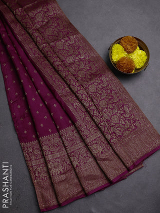 Purple Banarasi Semi Raw Silk Saree