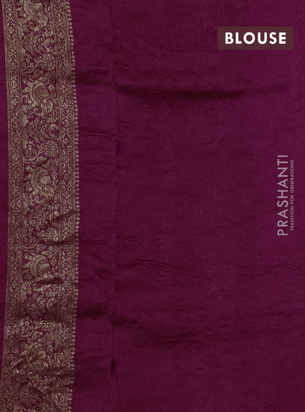 Purple Banarasi Semi Raw Silk Saree
