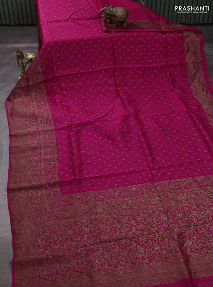Pink Banarasi Semi Raw Silk Saree