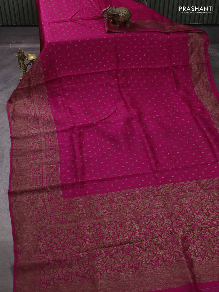 Pink Banarasi Semi Raw Silk Saree