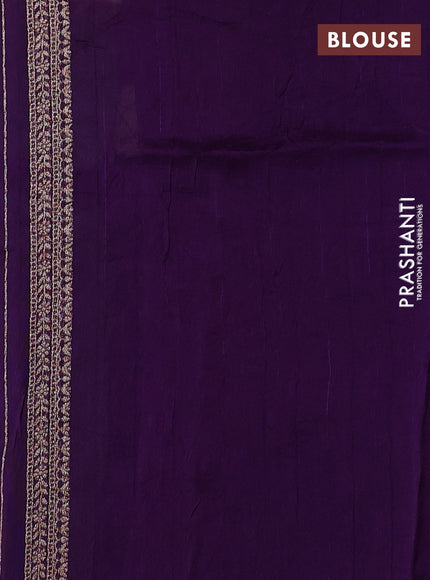 Violet Banarasi Semi Raw Silk Saree