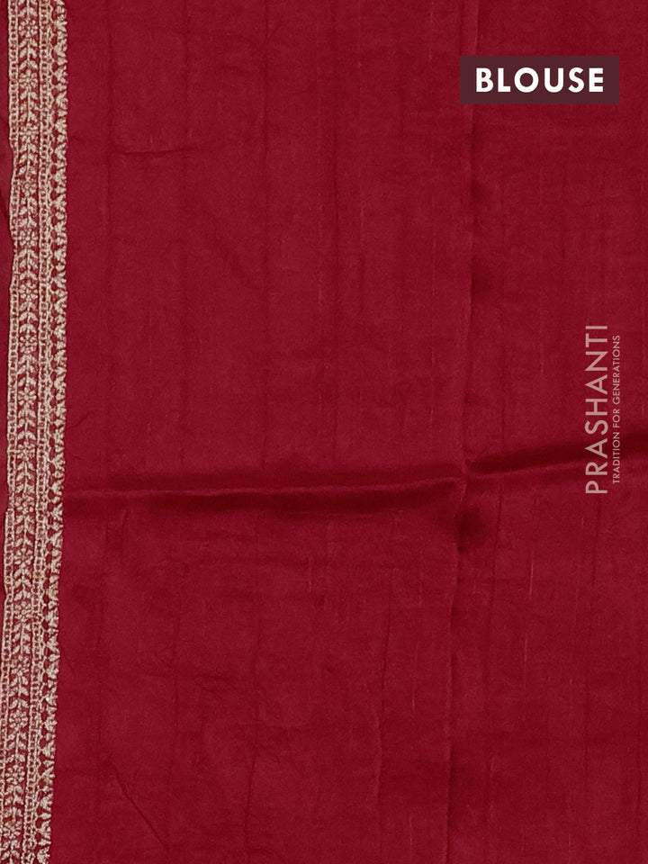 Red Banarasi Semi Raw Silk Saree