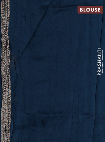 Peacock Blue Banarasi Semi Raw Silk Saree