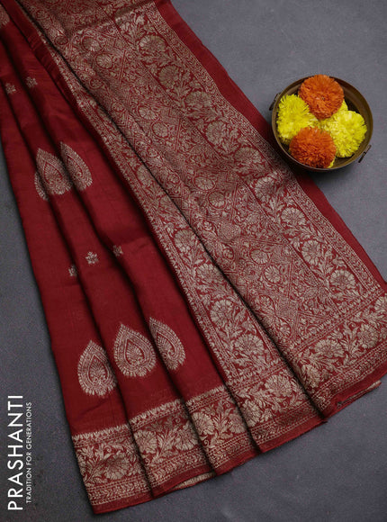 Rustic Orange Banarasi Semi Raw Silk Saree