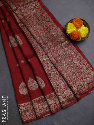 Rustic Orange Banarasi Semi Raw Silk Saree