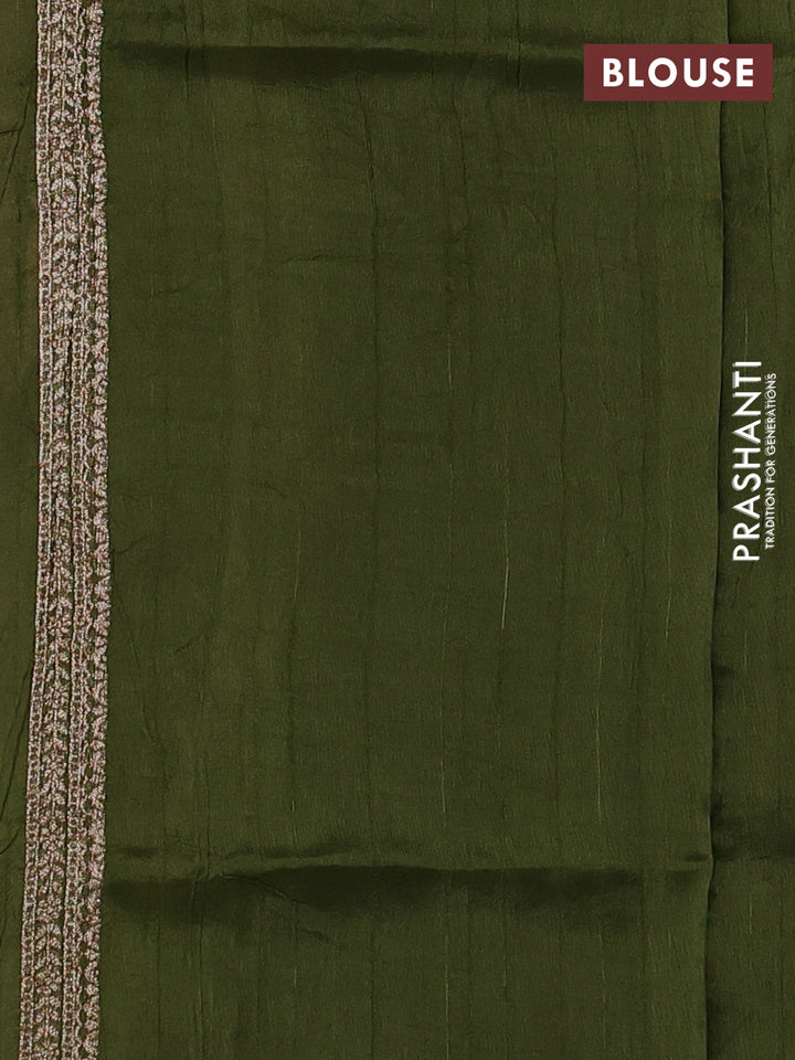 Mehendi Green Banarasi Semi Raw Silk Saree