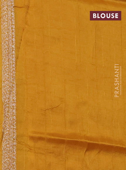 Mustard Yellow Banarasi Semi Raw Silk Saree
