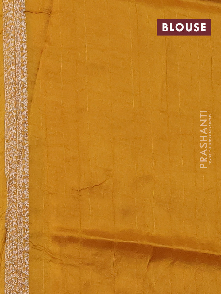 Mustard Yellow Banarasi Semi Raw Silk Saree