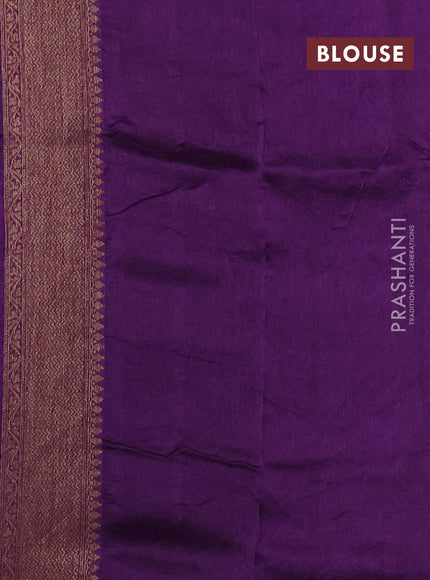Violet Banarasi Semi Raw Silk Saree