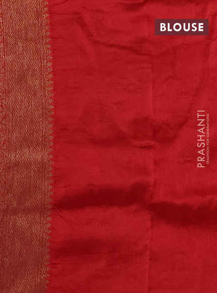 Red Banarasi Semi Raw Silk Saree
