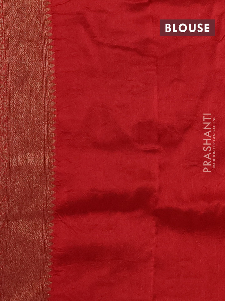 Red Banarasi Semi Raw Silk Saree