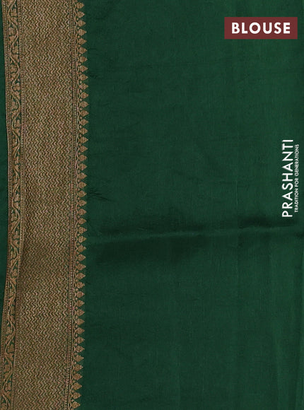 Green Banarasi Semi Raw Silk Saree