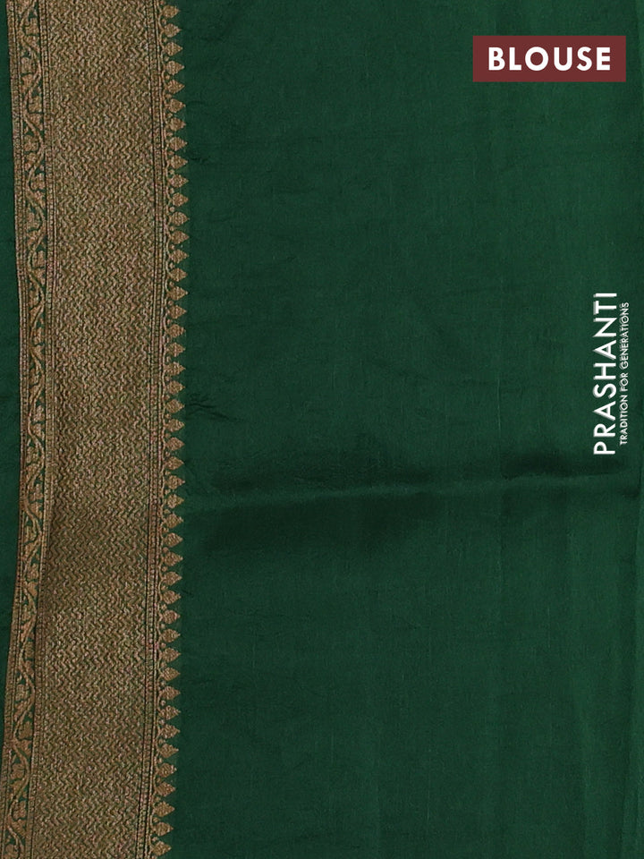 Green Banarasi Semi Raw Silk Saree