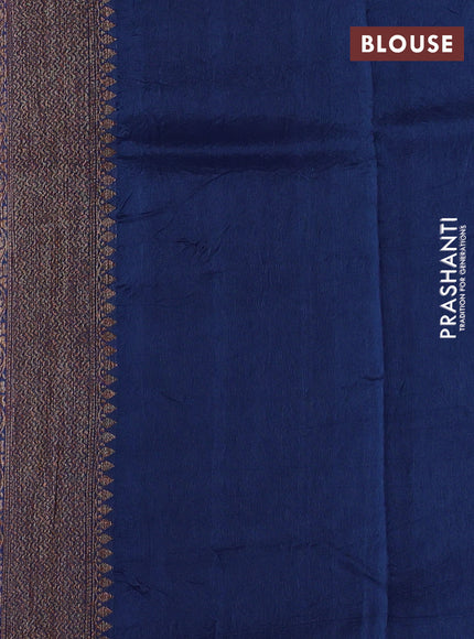 Blue Banarasi Semi Raw Silk Saree