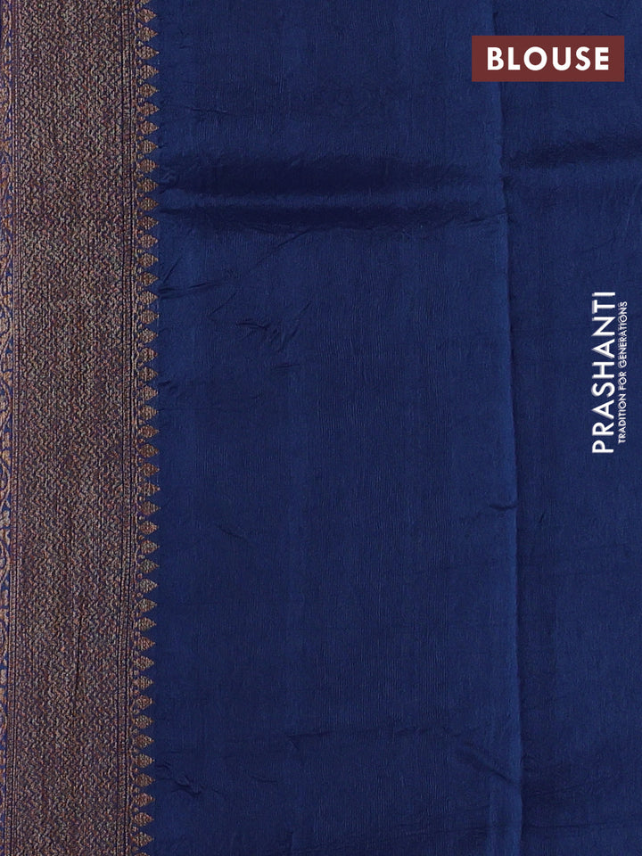 Blue Banarasi Semi Raw Silk Saree